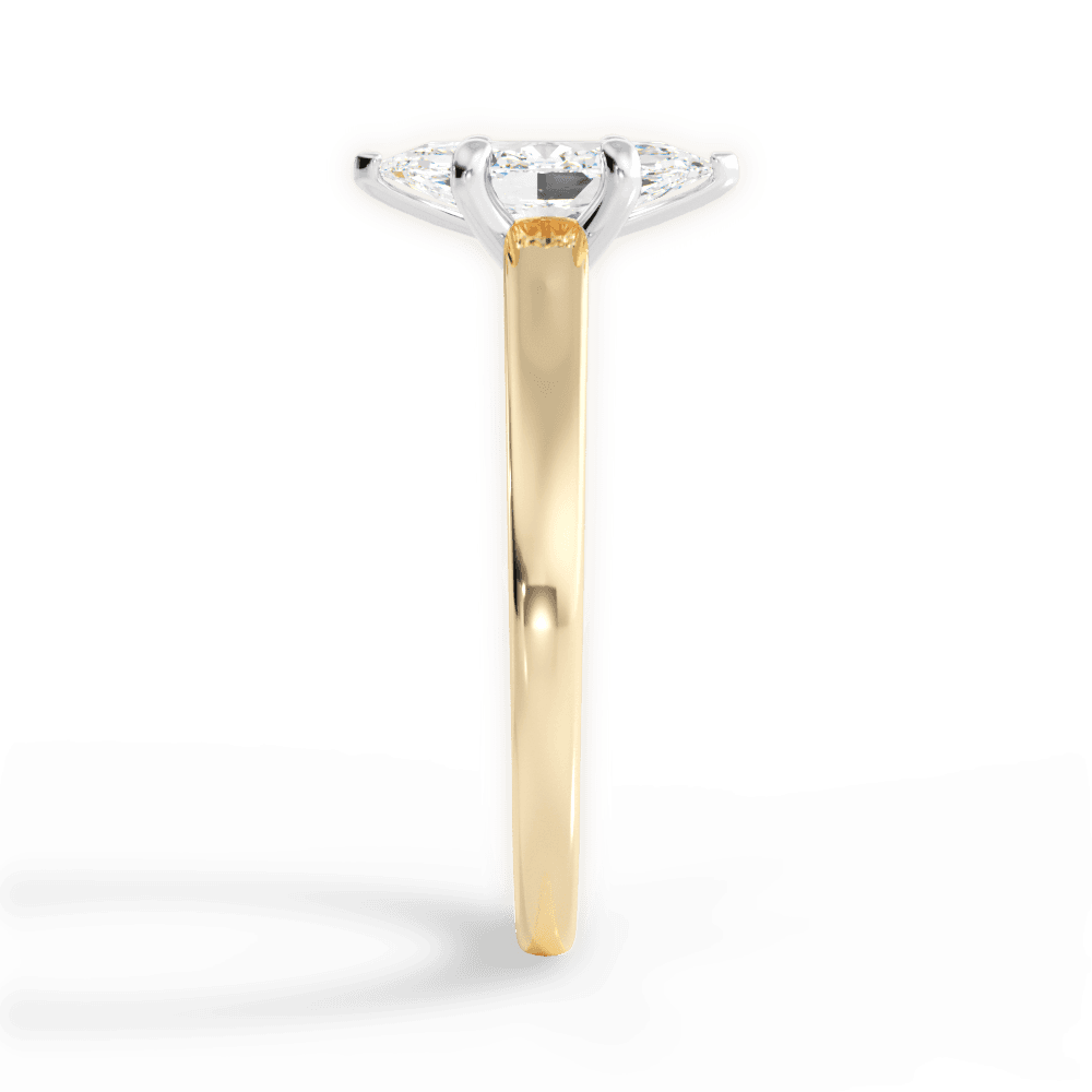 Adriana Marquise Cut Lab Grown Diamond 18Kt Yellow Gold Engagement Ring - View 4