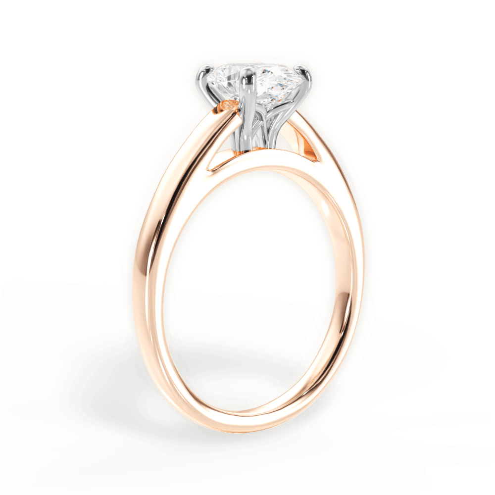 Adriana Oval Cut Lab Grown Diamond 18Kt Rose Gold Engagement Ring - View 2