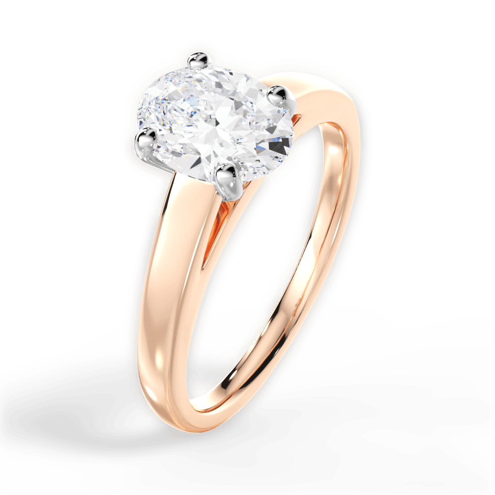 Adriana Oval Cut Lab Grown Diamond 18Kt Rose Gold Engagement Ring - View 4
