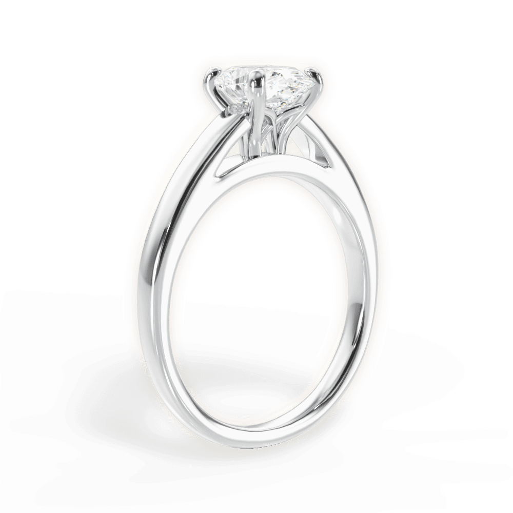 Adriana Oval Cut Lab Grown Diamond Platinum Engagement Ring - View 3