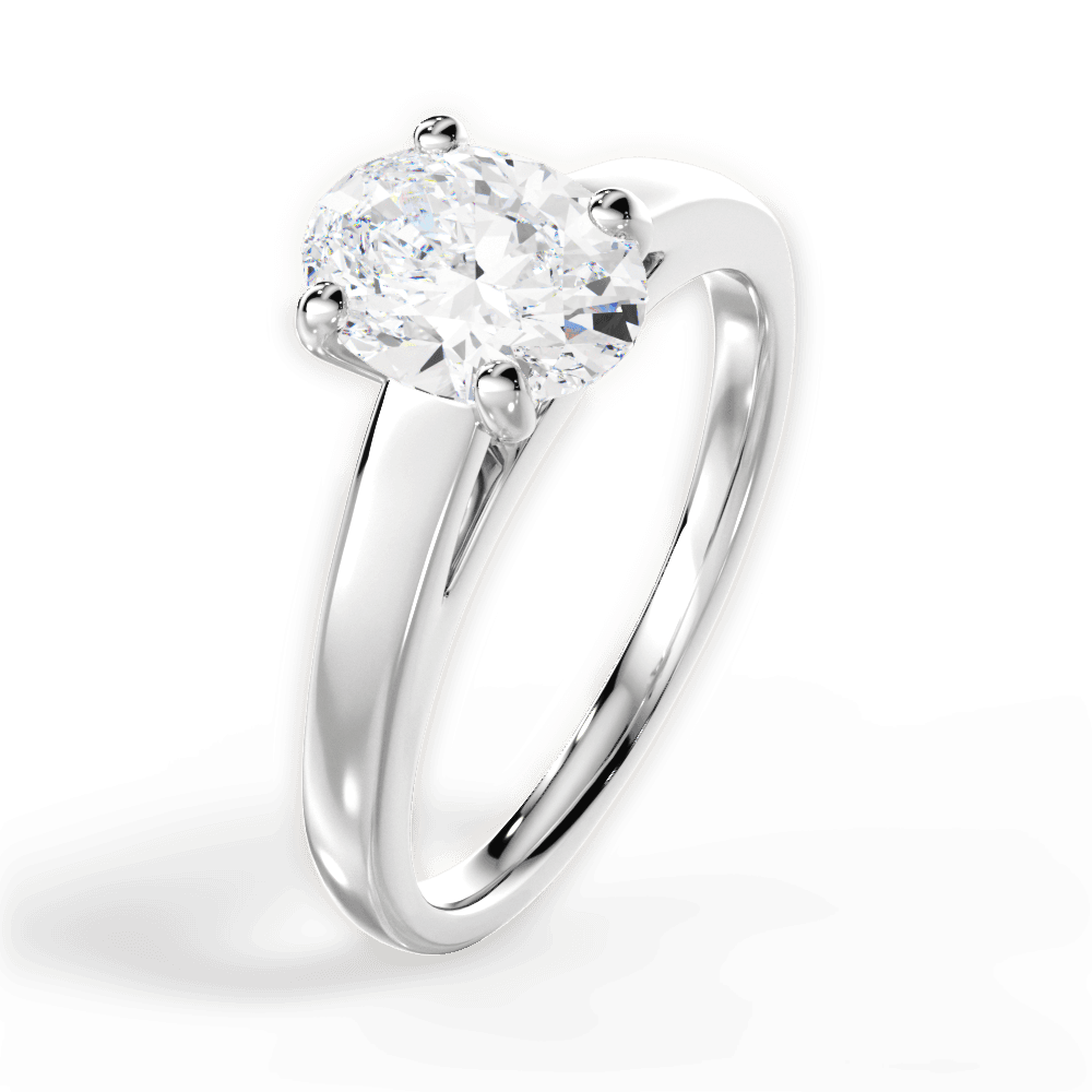 Adriana Oval Cut Lab Grown Diamond 14Kt White Gold Engagement Ring - View 4