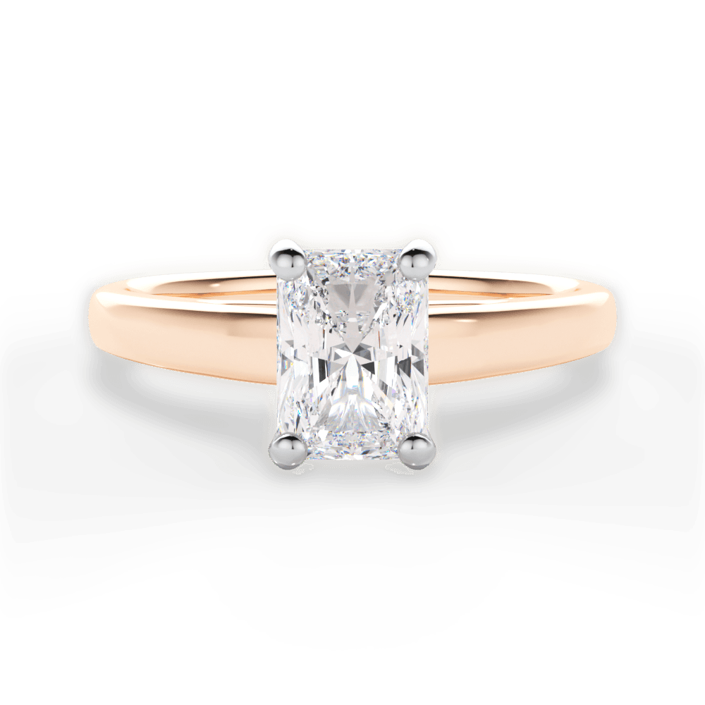 Adriana Radiant Cut Lab Grown Diamond 18Kt Rose Gold Engagement Ring
