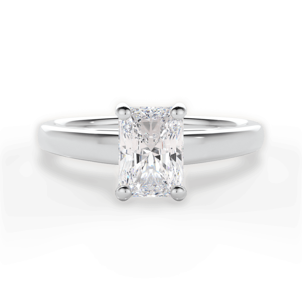 Adriana Radiant Cut Lab Grown Diamond 14Kt White Gold Engagement Ring