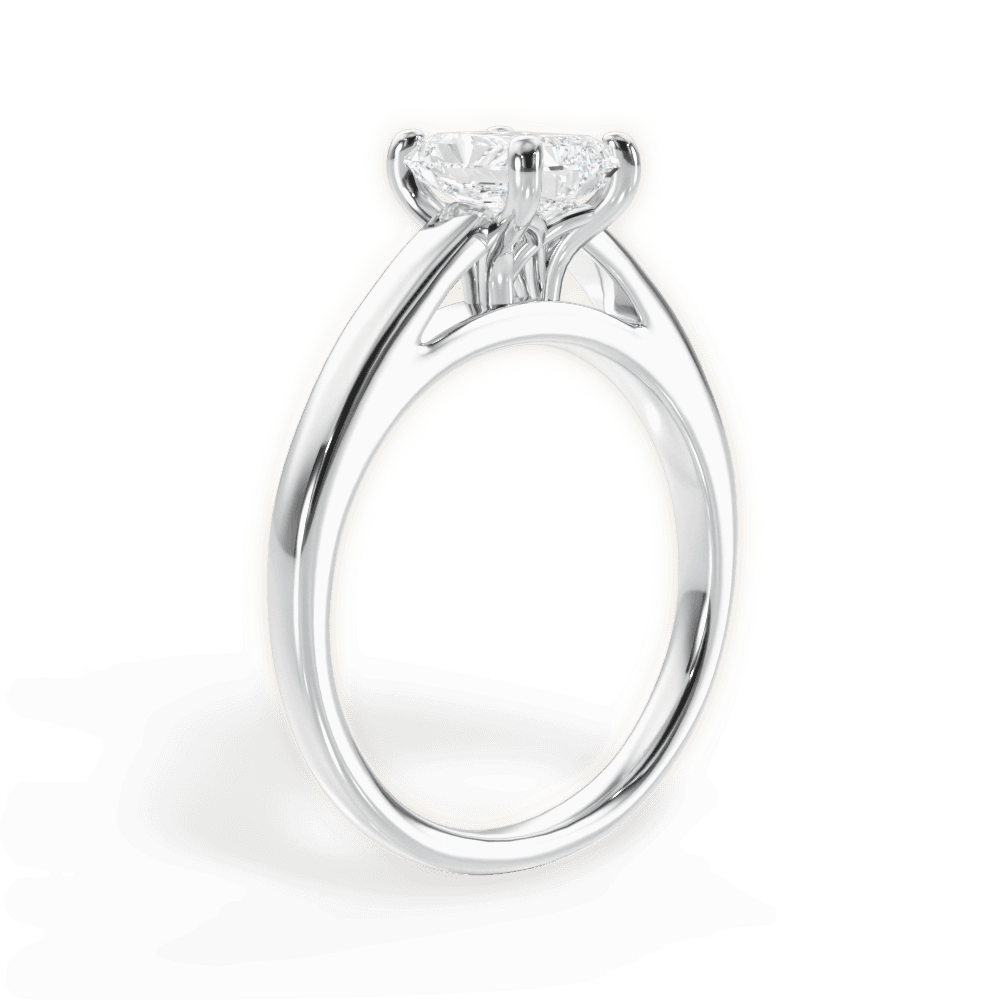 Adriana Radiant Cut Lab Grown Diamond 18Kt White Gold Engagement Ring - View 4