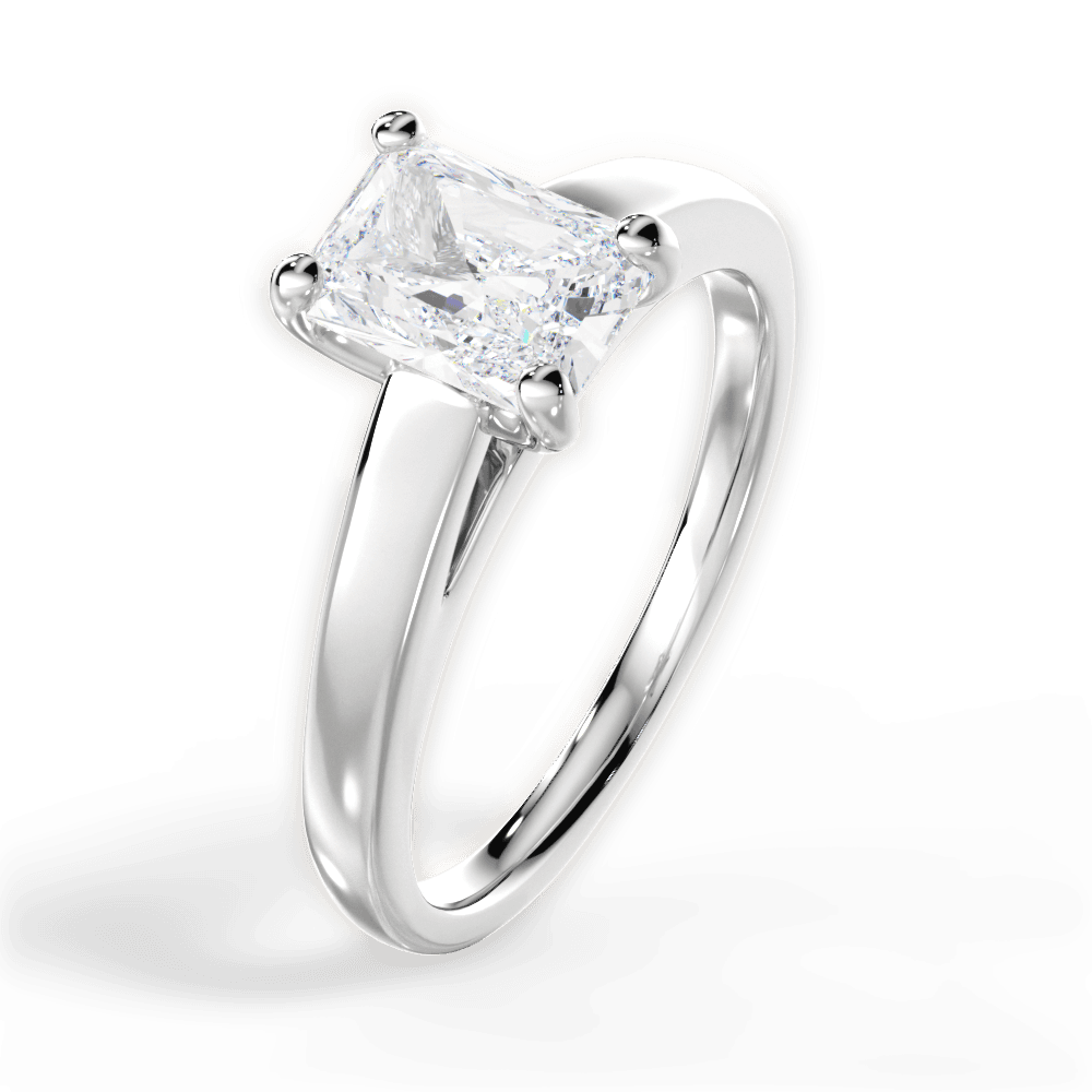 Adriana Radiant Cut Lab Grown Diamond 14Kt White Gold Engagement Ring - View 2