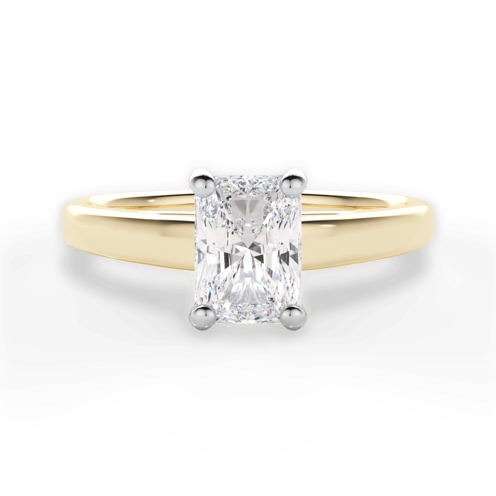 Adriana Radiant Cut Lab Grown Diamond 18Kt Yellow Gold Engagement Ring