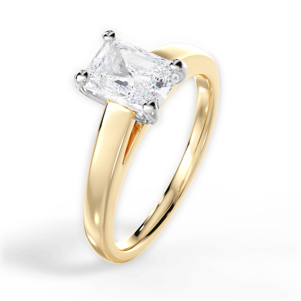 Adriana Radiant Cut Lab Grown Diamond 18Kt Yellow Gold Engagement Ring - View 4