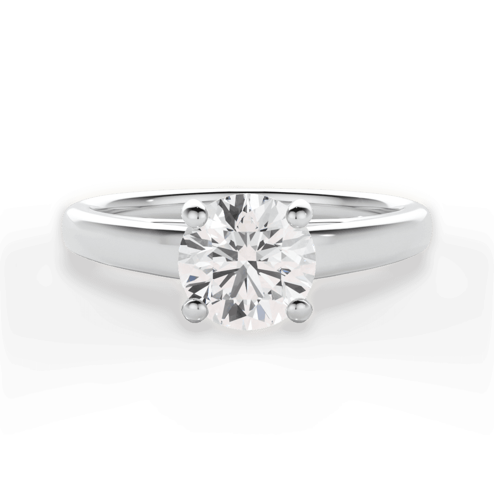 Adriana Round Cut Lab Grown Diamond 18Kt White Gold Engagement Ring
