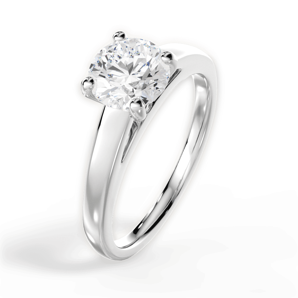 Adriana Round Cut Lab Grown Diamond Platinum Engagement Ring - View 2