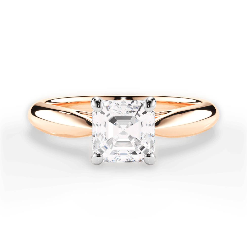 Amy Asscher Cut Lab Grown Diamond 18Kt Rose Gold Engagement Ring
