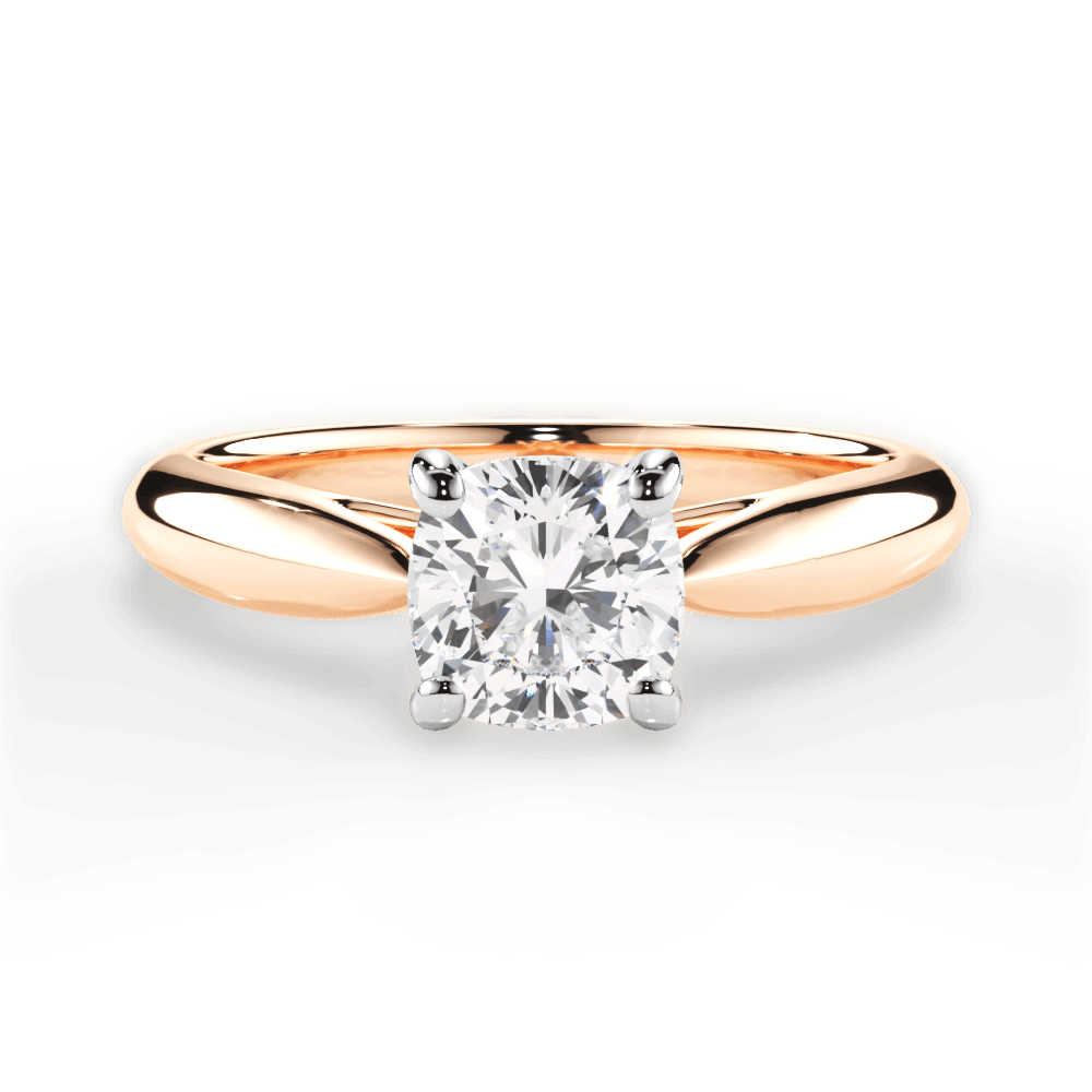 Amy Cushion Cut Lab Grown Diamond 18Kt Rose Gold Engagement Ring