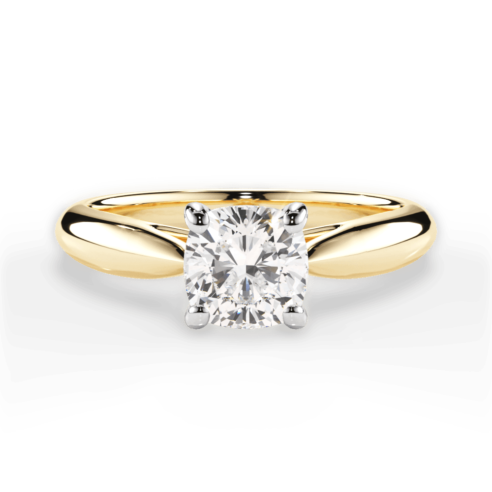 Amy Cushion Cut Lab Grown Diamond 18Kt Yellow Gold Engagement Ring