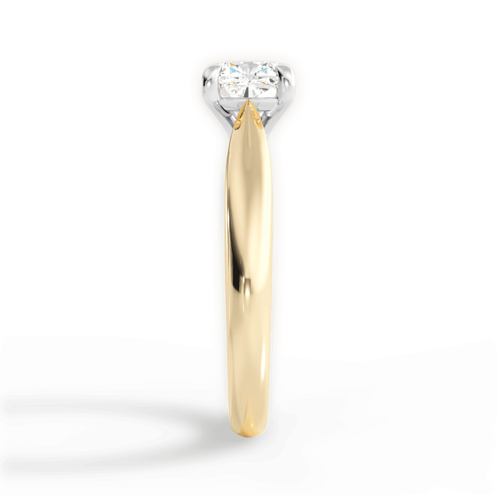Amy Cushion Cut Lab Grown Diamond 18Kt Yellow Gold Engagement Ring - View 2