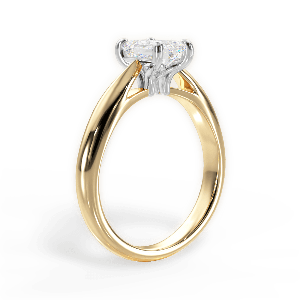 Amy Emerald Cut Lab Grown Diamond 18Kt Yellow Gold Engagement Ring - View 2