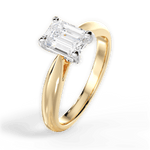 Amy Emerald Cut Lab Grown Diamond 18Kt Yellow Gold Engagement Ring - View 4