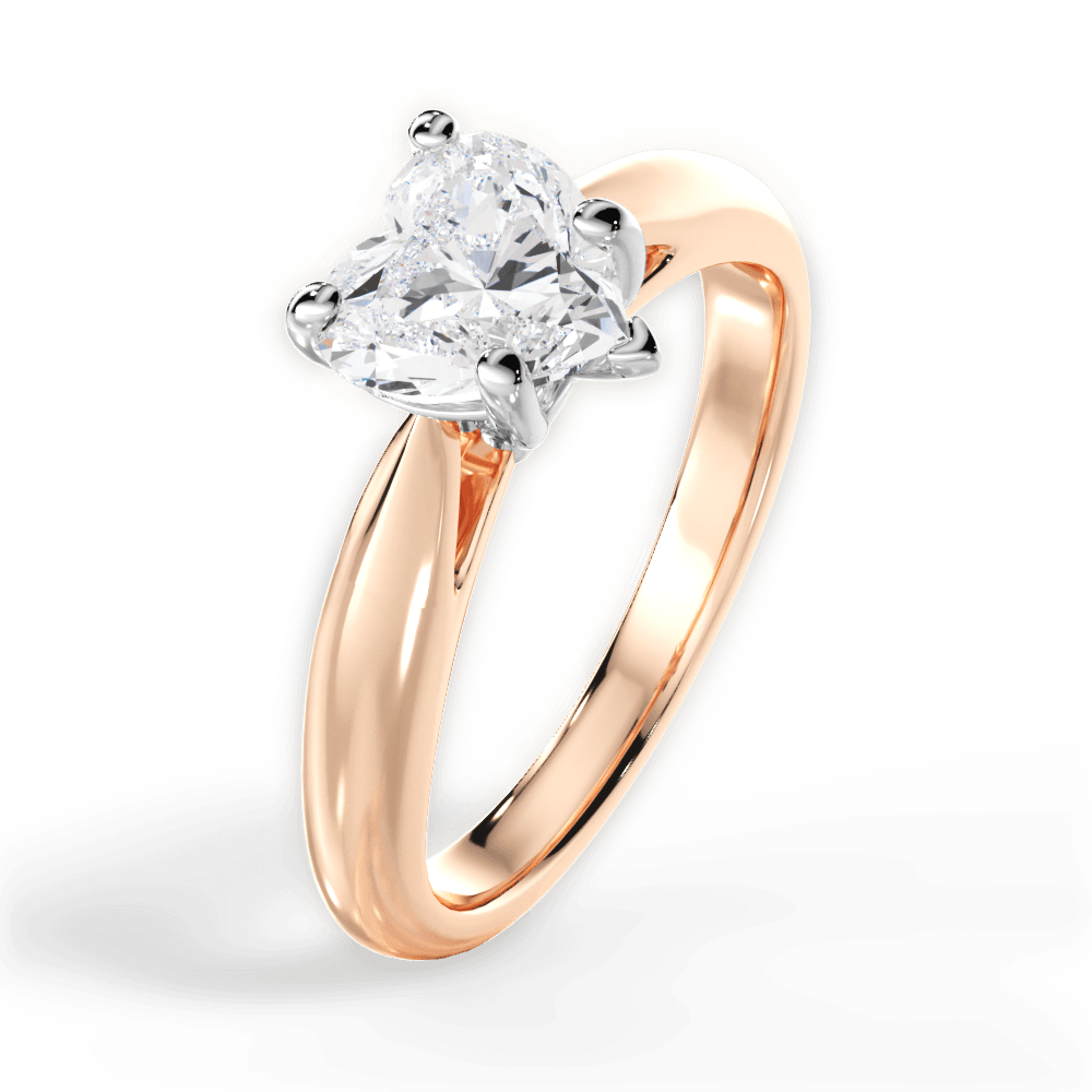 Amy Heart Cut Lab Grown Diamond 18Kt Rose Gold Engagement Ring - View 3
