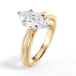 Amy Marquise Cut Lab Grown Diamond 18Kt Yellow Gold Engagement Ring - View 2