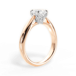 Amy Oval Cut Lab Grown Diamond 18Kt Rose Gold Engagement Ring - View 3