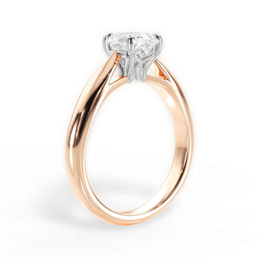 Amy Oval Cut Lab Grown Diamond 18Kt Rose Gold Engagement Ring - View 3
