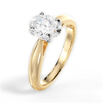 Amy Oval Cut Lab Grown Diamond 18Kt Yellow Gold Engagement Ring - View 2