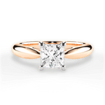 Amy Princess Cut Lab Grown Diamond 18Kt Rose Gold Engagement Ring