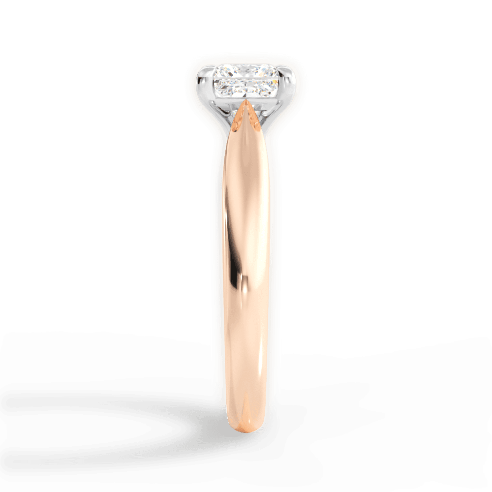Amy Princess Cut Lab Grown Diamond 18Kt Rose Gold Engagement Ring - View 3