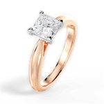 Amy Princess Cut Lab Grown Diamond 18Kt Rose Gold Engagement Ring - View 4