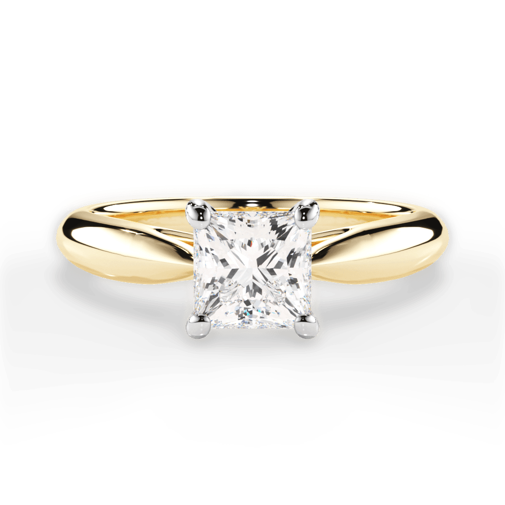 Amy Princess Cut Lab Grown Diamond 18Kt Yellow Gold Engagement Ring