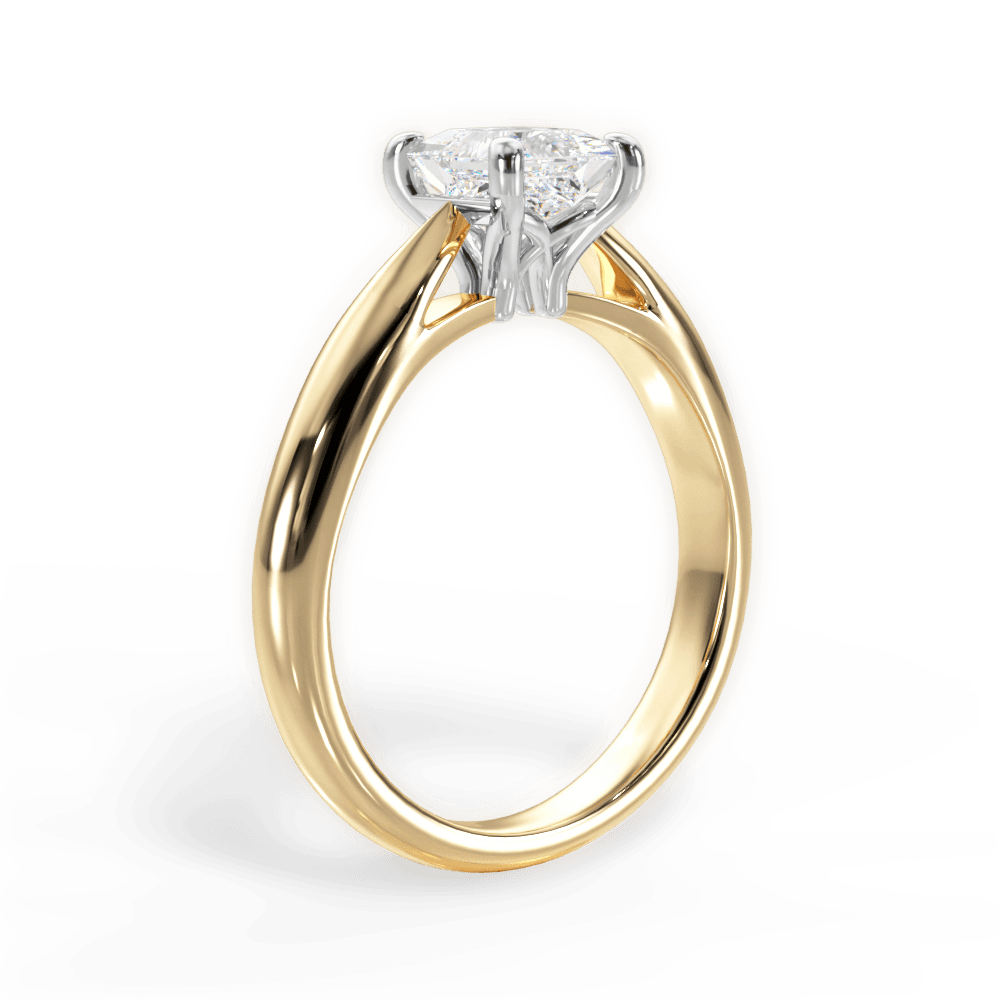 Amy Princess Cut Lab Grown Diamond 18Kt Yellow Gold Engagement Ring - View 4