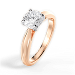 Amy Round Cut Lab Grown Diamond 18Kt Rose Gold Engagement Ring - View 2