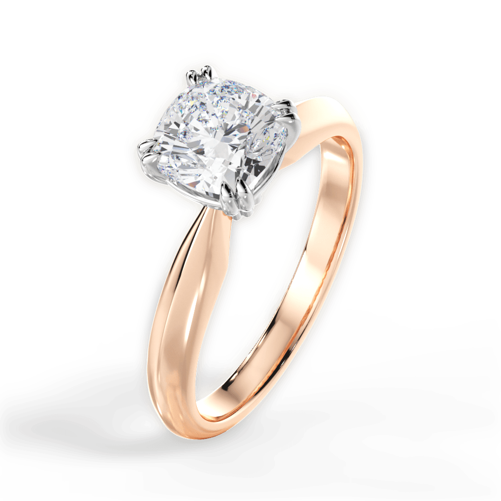 Anastasia Cushion Cut Lab Grown Diamond 18Kt Rose Gold Engagement Ring - View 4