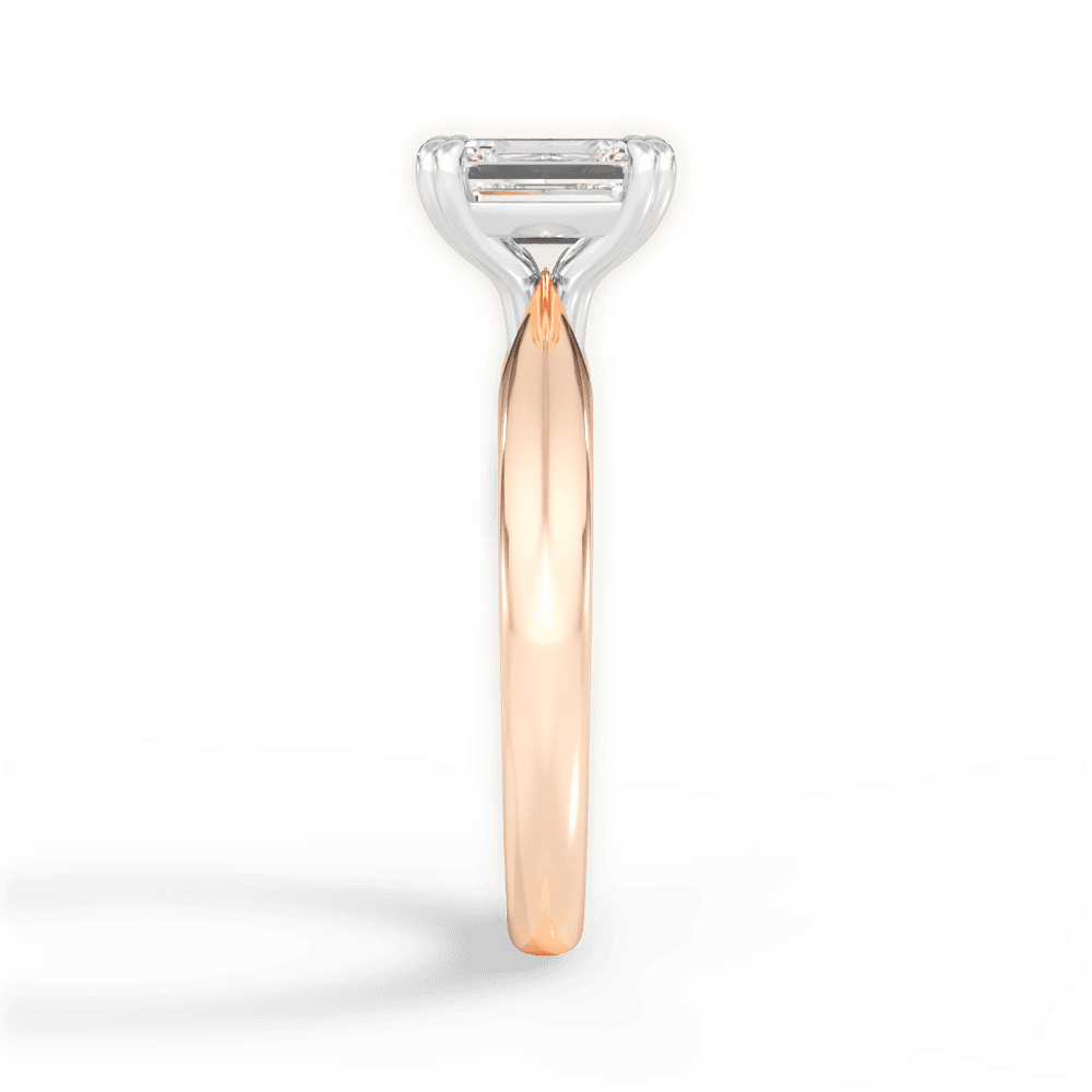 Anastasia Emerald Cut Lab Grown Diamond 18Kt Rose Gold Engagement Ring - View 2