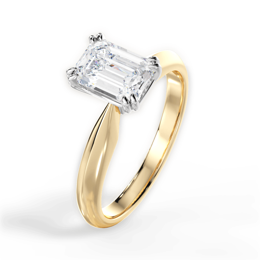 Anastasia Emerald Cut Lab Grown Diamond 18Kt Yellow Gold Engagement Ring - View 4