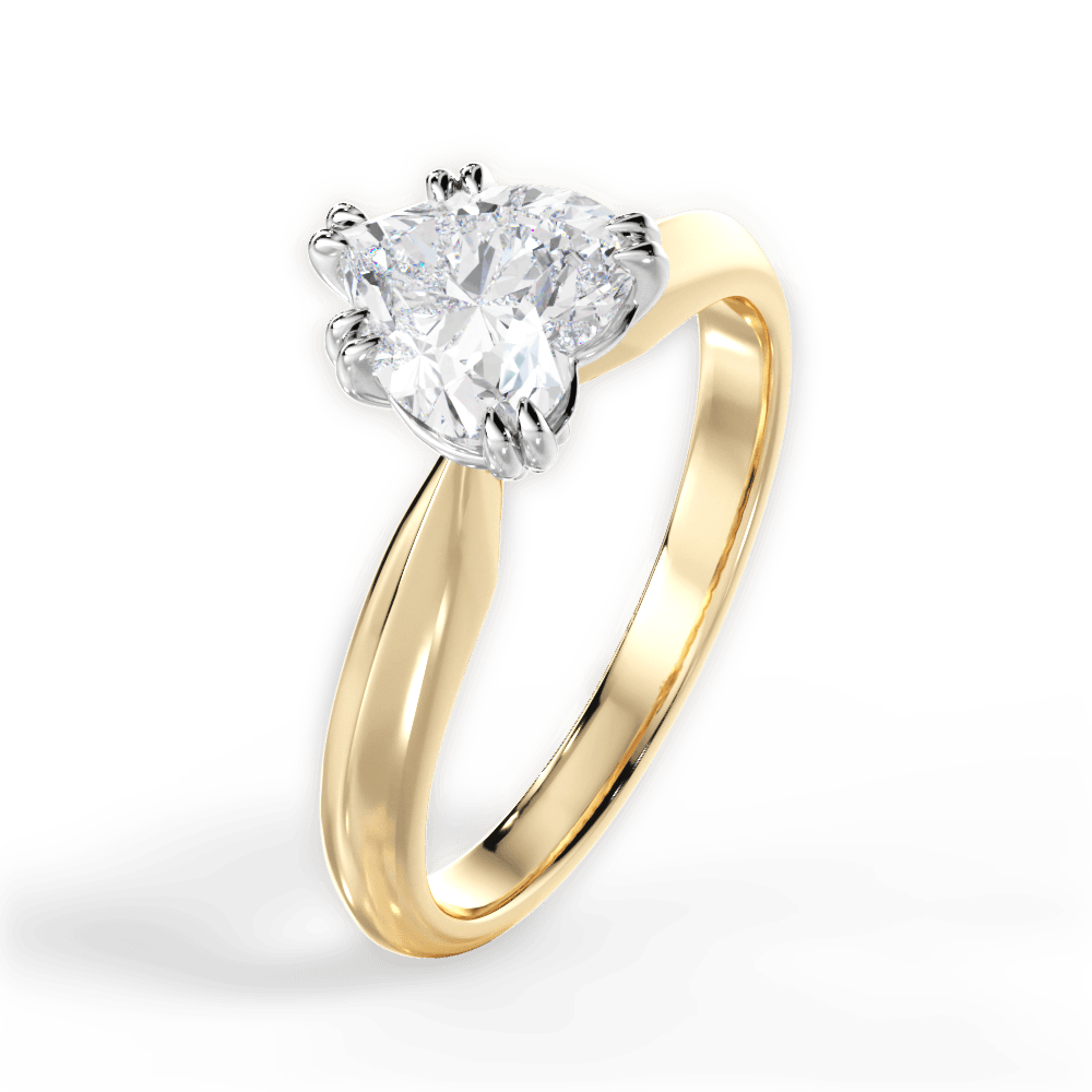 Anastasia Heart Cut Lab Grown Diamond 18Kt Yellow Gold Engagement Ring - View 3