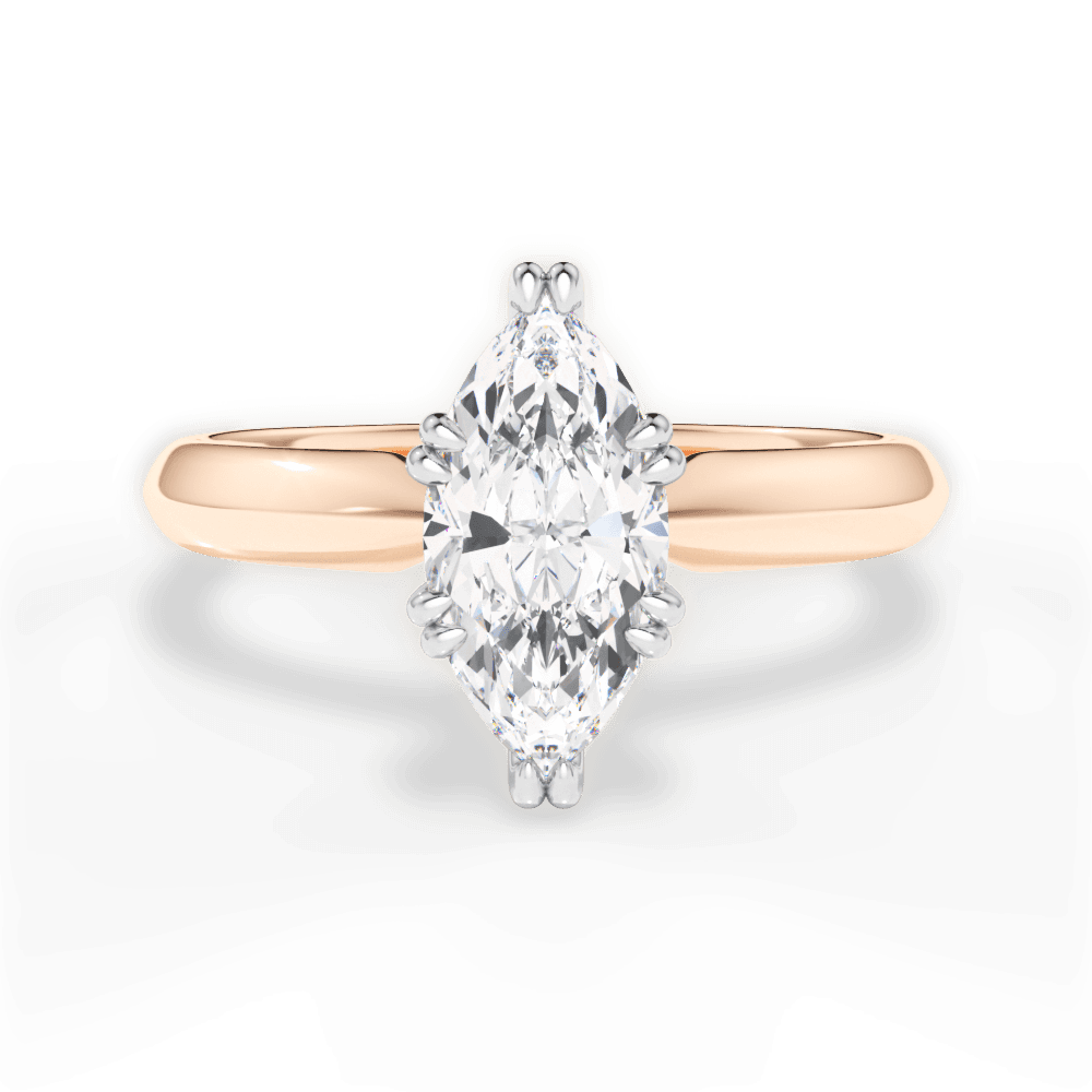 Anastasia Marquise Cut Lab Grown Diamond 18Kt Rose Gold Engagement Ring
