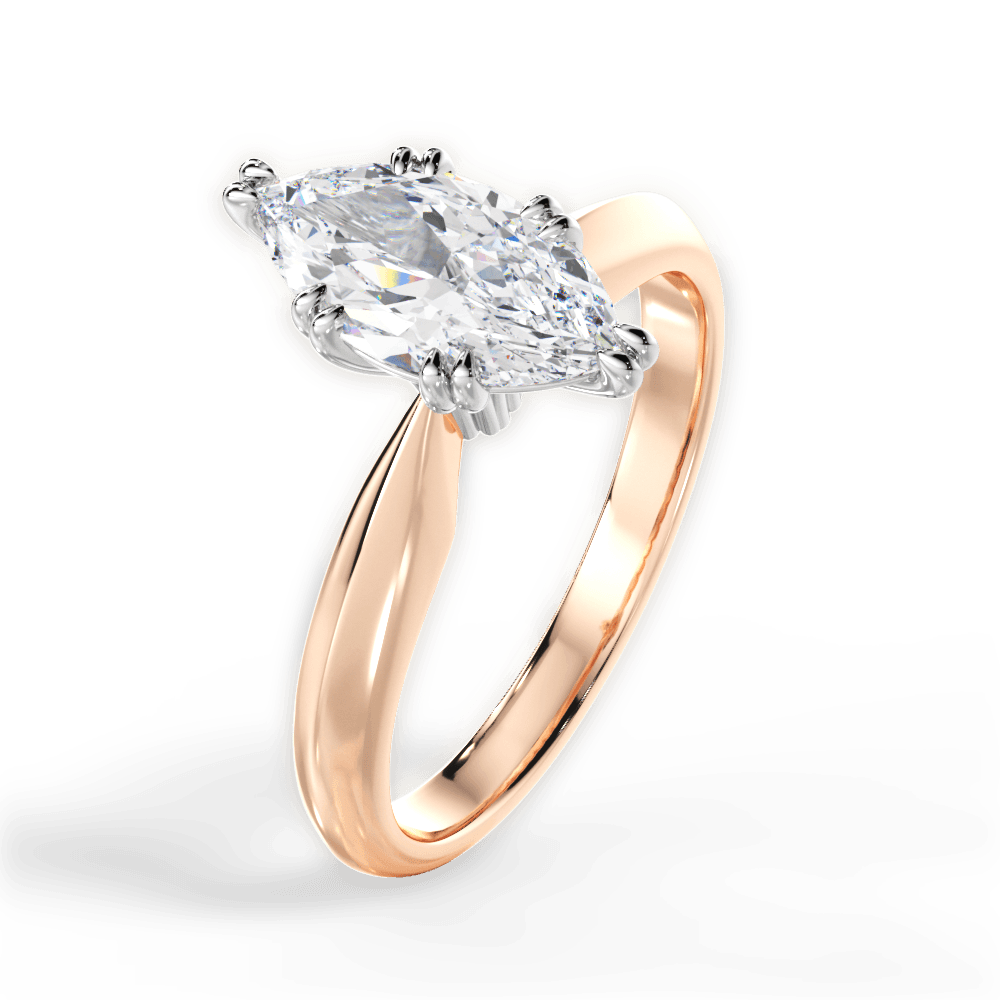 Anastasia Marquise Cut Lab Grown Diamond 18Kt Rose Gold Engagement Ring - View 4