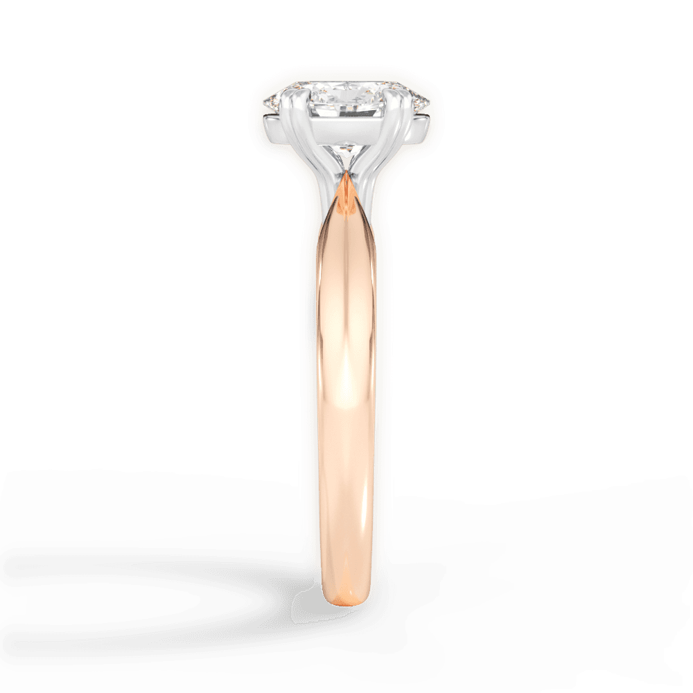 Anastasia Oval Cut Lab Grown Diamond 18Kt Rose Gold Engagement Ring - View 2