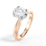 Anastasia Oval Cut Lab Grown Diamond 18Kt Rose Gold Engagement Ring - View 4