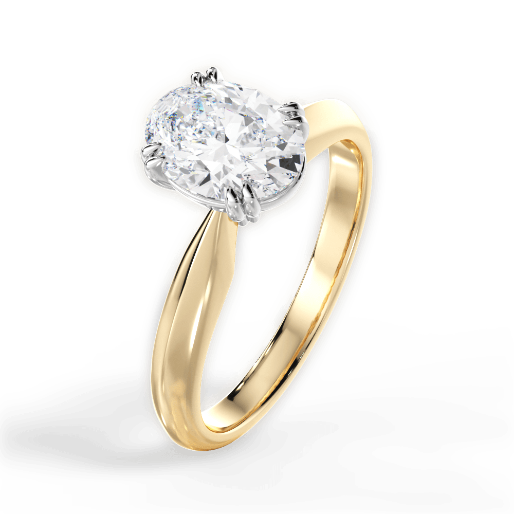 Anastasia Oval Cut Lab Grown Diamond 18Kt Yellow Gold Engagement Ring - View 3