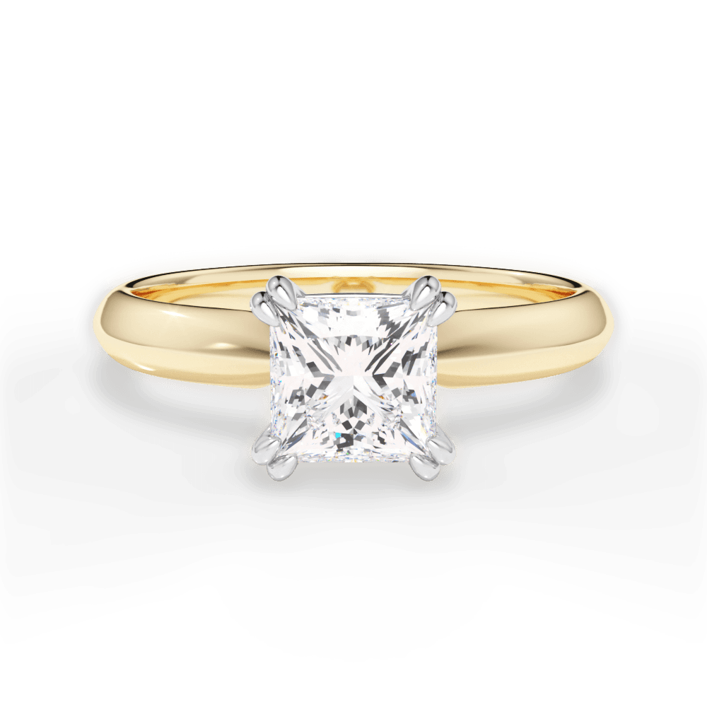 Anastasia Princess Cut Lab Grown Diamond 18Kt Yellow Gold Engagement Ring