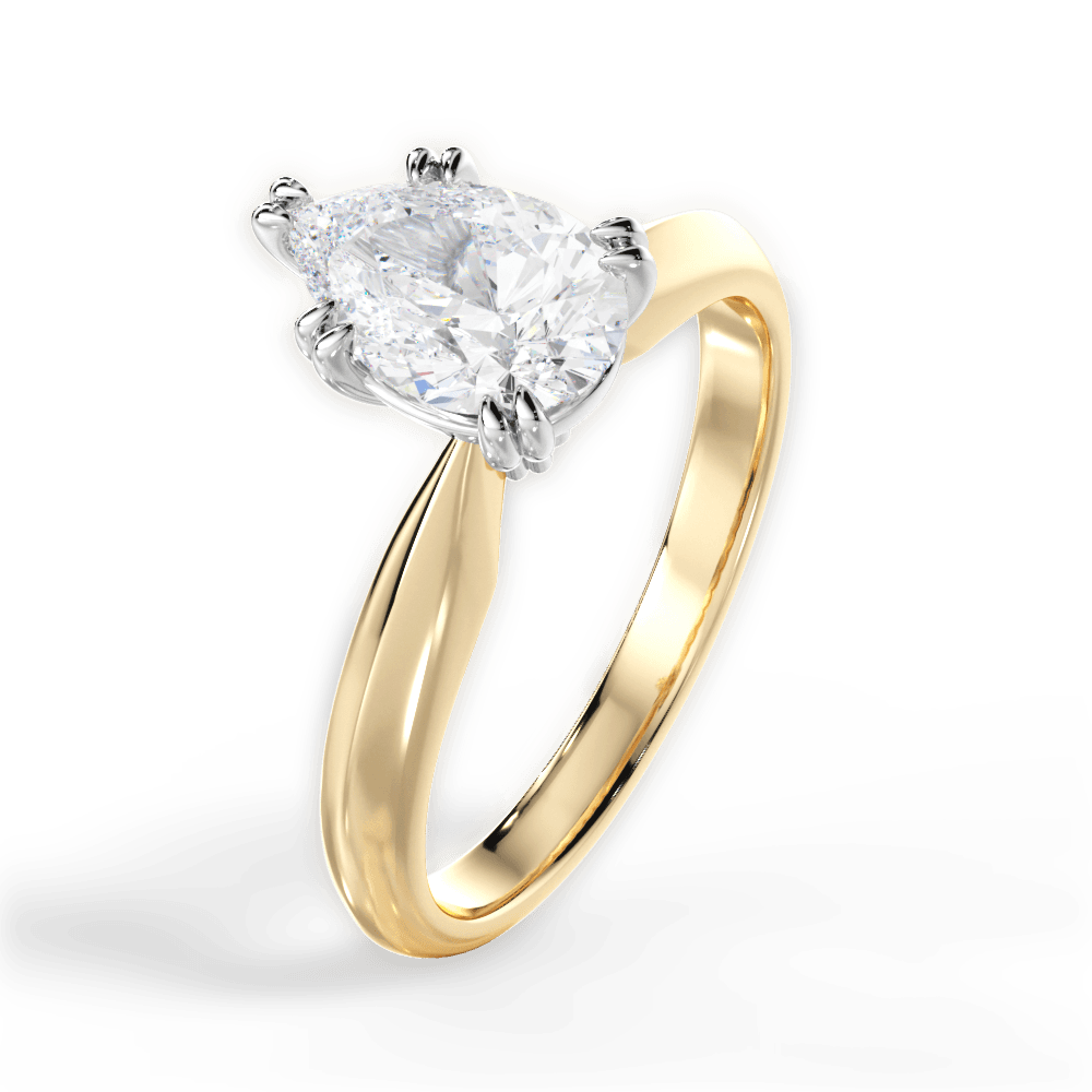 Anastasia Pear Cut Lab Grown Diamond 18Kt Yellow Gold Engagement Ring - View 2