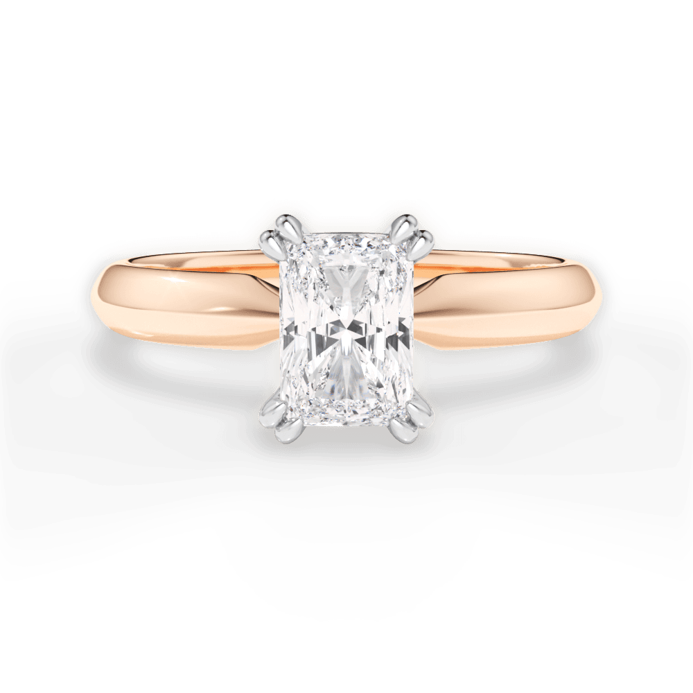 Anastasia Radiant Cut Lab Grown Diamond 18Kt Rose Gold Engagement Ring