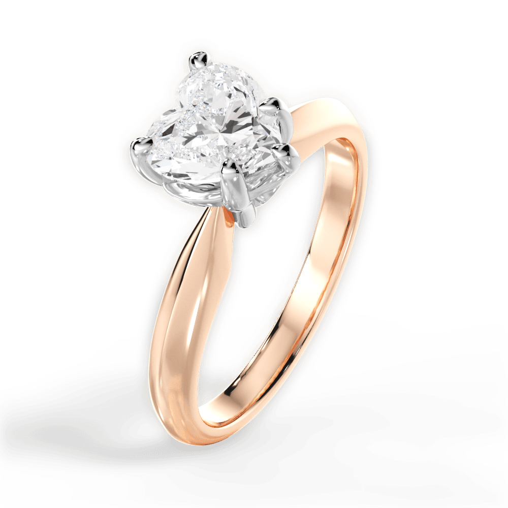 Amanda Heart Cut Lab Grown Diamond 18Kt Rose Gold Engagement Ring - View 3