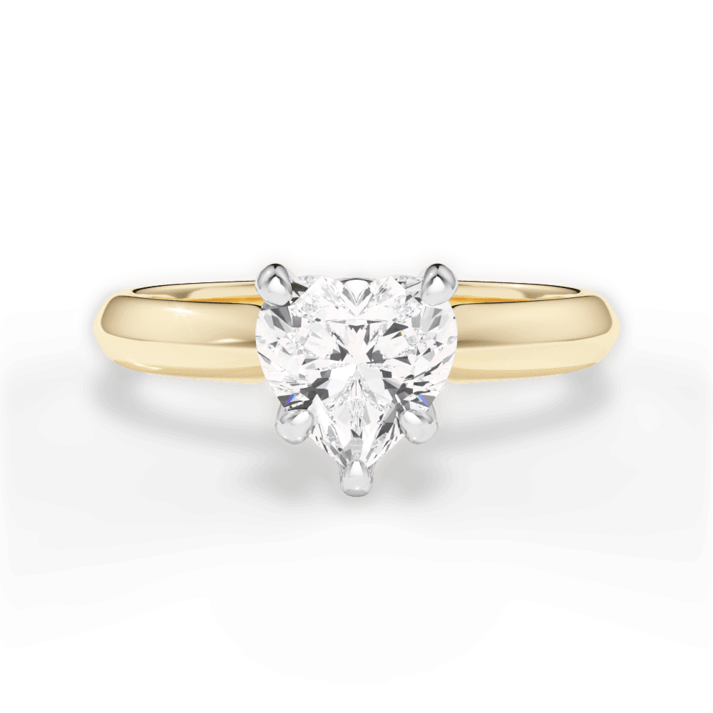 Amanda Heart Cut Lab Grown Diamond 18Kt Yellow Gold Engagement Ring