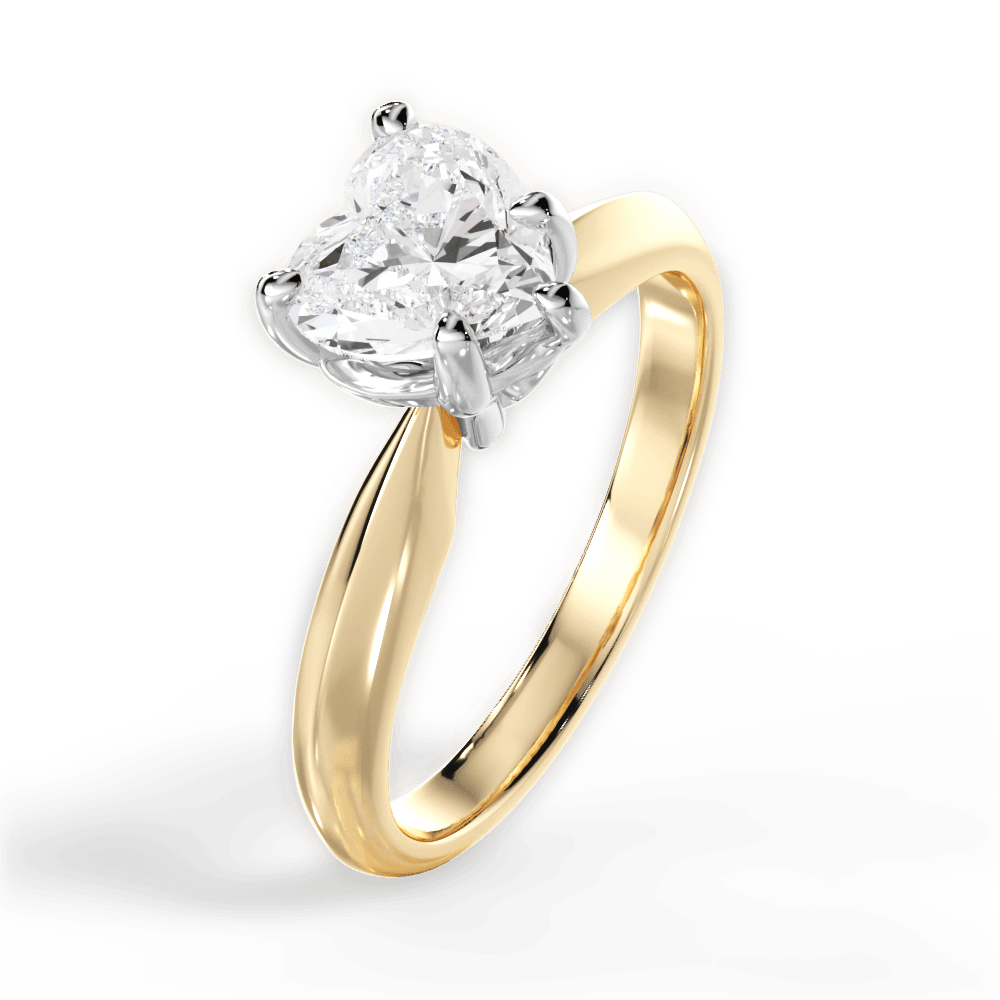 Amanda Heart Cut Lab Grown Diamond 18Kt Yellow Gold Engagement Ring - View 3