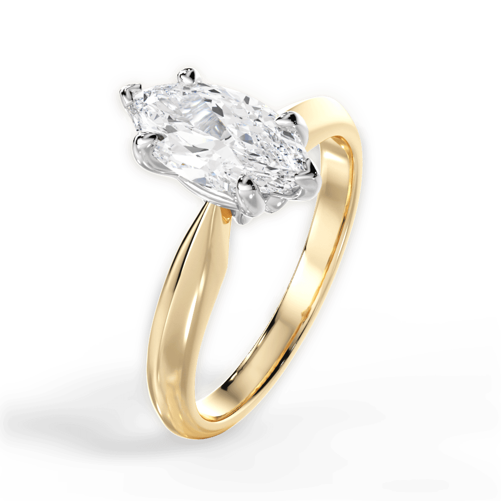 Amanda Marquise Cut Lab Grown Diamond 18Kt Yellow Gold Engagement Ring - View 4