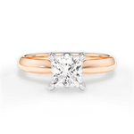 Amanda Princess Cut Lab Grown Diamond 18Kt Rose Gold Engagement Ring