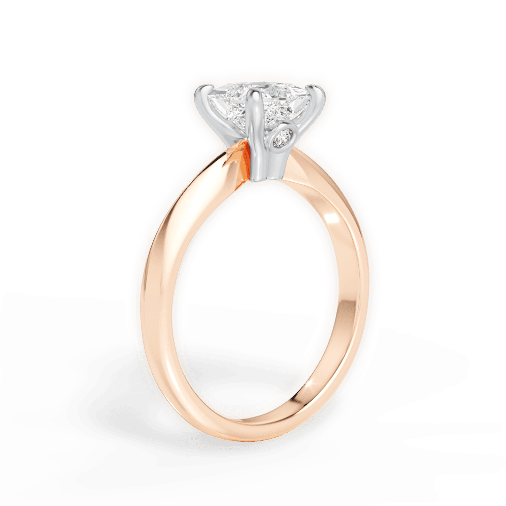 Amanda Princess Cut Lab Grown Diamond 18Kt Rose Gold Engagement Ring - View 2