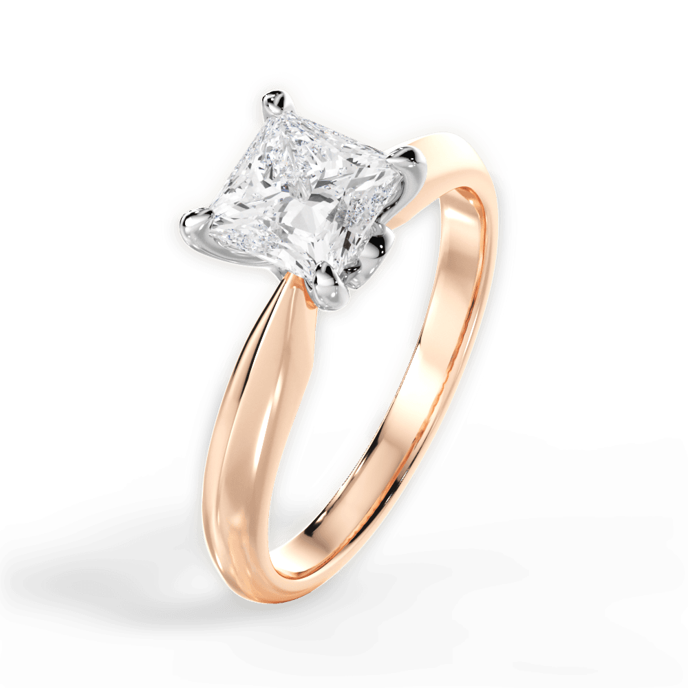 Amanda Princess Cut Lab Grown Diamond 18Kt Rose Gold Engagement Ring - View 4