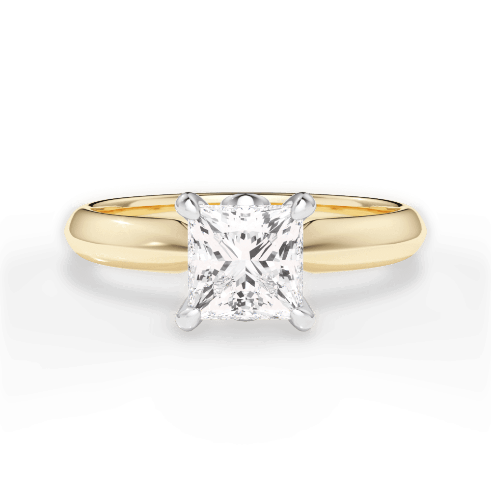Amanda Princess Cut Lab Grown Diamond 18Kt Yellow Gold Engagement Ring